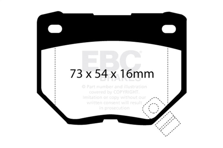 EBC 89-95 Nissan Skyline (R32) 2.6 Twin Turbo GT-R Yellowstuff Rear Brake Pads - Bull Strap