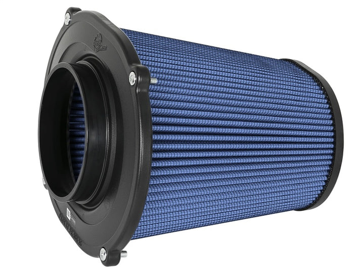 aFe Quantum Pro-5 R Air Filter Inverted Top - 5in Flange x 9in Height - Oiled P5R - Bull Strap