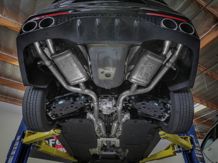 aFe 22-23 Kia Stinger L4-2.5L Turbo Gemini XV 3in to Dual 2-1/2in Cat-Back Exhaust System w/ Cut-Out - Bull Strap