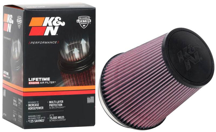 K&N Universal Tapered Filter 6in Flange ID x 7.5in Base OD x 5in Top OD x 8in Height - Bull Strap