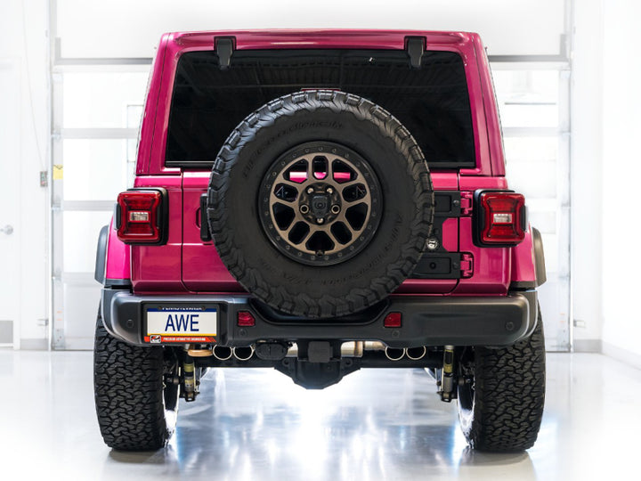 AWE 21+ Wrangler 392 Switchpath Cat-Back Exhaust- Quad BashGuards - Bull Strap