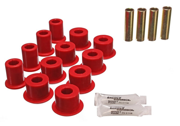 Energy Suspension 95-97 Toyota Tacoma / 89 4Runner / 89-95 Pick Up Red Rear Leaf Spring Shackle Bush - Bull Strap