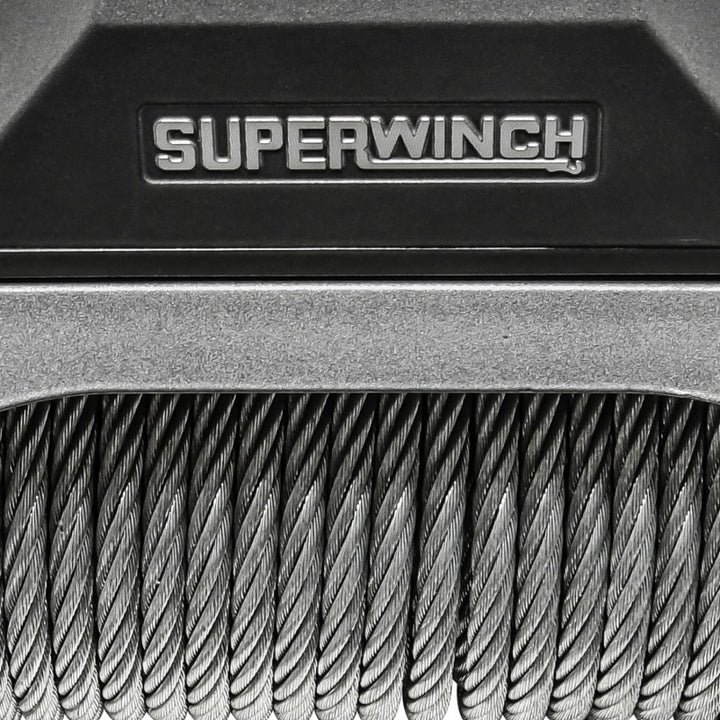 Superwinch 12000 LBS 12V DC 3/8in x 85ft Wire Rope SX 12000 Winch - Graphite - Bull Strap