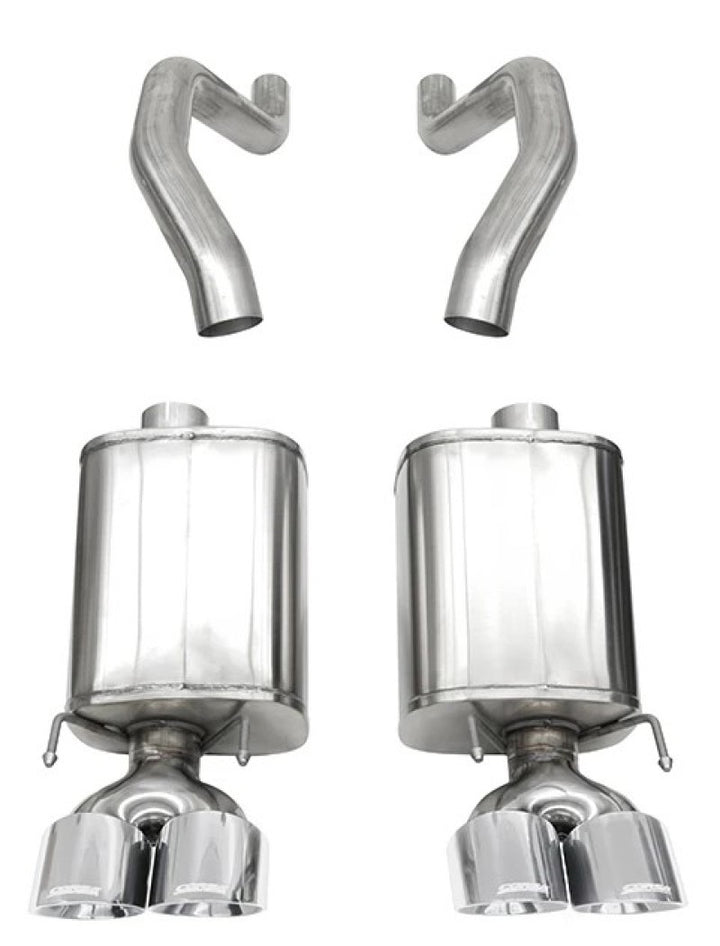 Corsa 06-13 Chevy Corvette C6 Z06 7.0L / 09-13 ZR1 6.2L Polished Axle-Back Exhaust w/4.5in Twin Tips - Bull Strap
