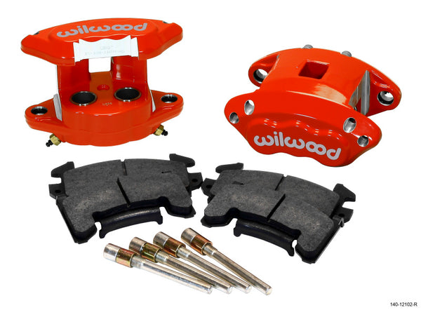 Wilwood D154 Rear Caliper Kit - Red 1.12 / 1.12in Piston 0.81in Rotor - Bull Strap