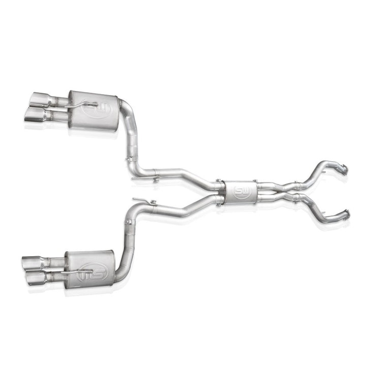 Stainless Works 2008-09 Pontiac G8 GT 3in Catback Systemt X-Pipe Turbo Chambered Muffler 3.5in Tips - Bull Strap