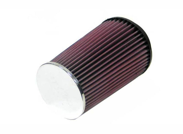 K&N Universal Chrome Filter 4 inch FLG / 5 3/8 inch Bottom / 4 1/2  inch Top / 8 inch Height - Bull Strap