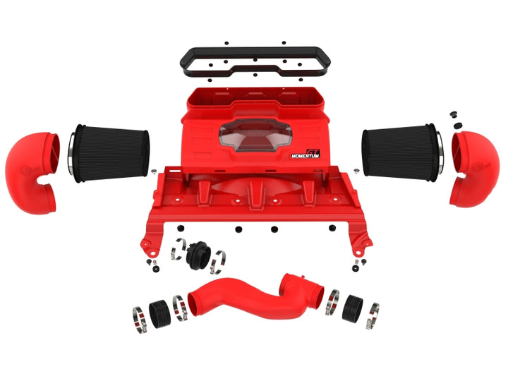 aFe 21-23 Dodge RAM 1500 TRX V8-6.2L Momentum GT Intake- Red - Bull Strap