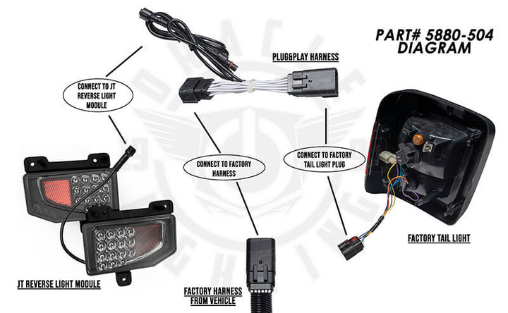 Oracle Jeep Gladiator JT Rear Bumper LED Reverse Lights w/ Plug & Play Harness - 6000K - Bull Strap