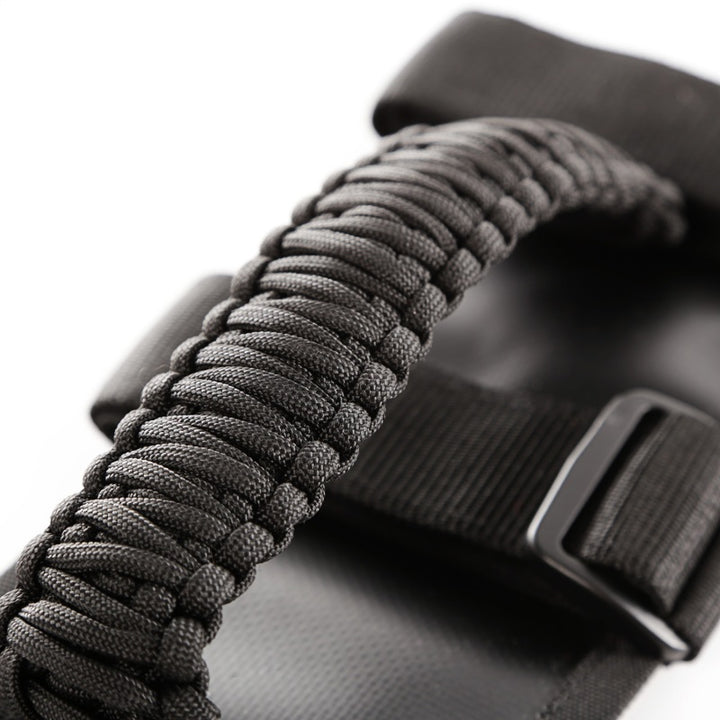 Rugged Ridge Paracord Grab Handles Black/Black Pair - Bull Strap