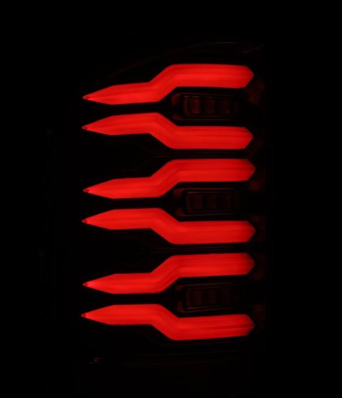 AlphaRex 07-13 Chevrolet Silverado 1500 (Ex. Hybrid Models) LUXX-Series LED Tail Lights Alpha-Black - Bull Strap