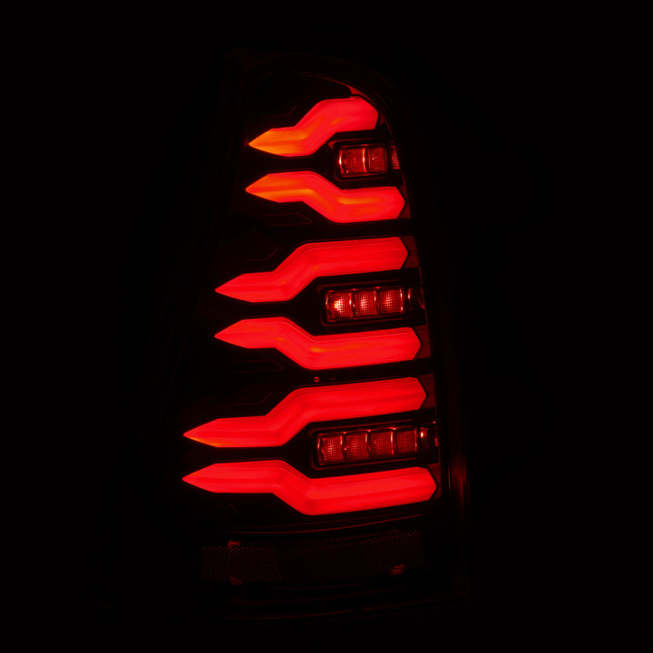 AlphaRex 03-09 Toyota 4Runner LUXX-Series LED Tail Lights- Black - Bull Strap