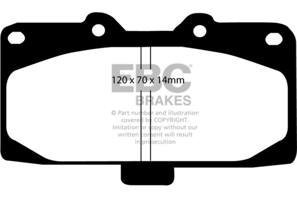 EBC 89-95 Nissan Skyline (R32) 2.6 Twin Turbo GT-R Yellowstuff Front Brake Pads - Bull Strap