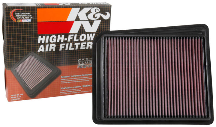 K&N 2017 Nissan Titan V8-5.6L F/I Drop In Replacement Air Filter - Bull Strap
