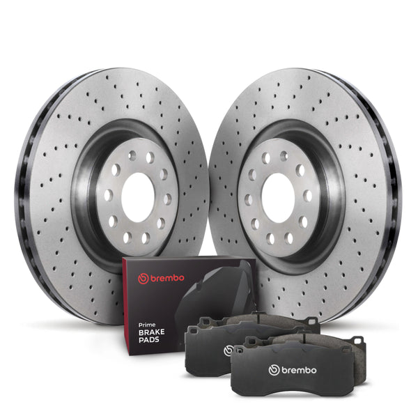Brembo OE 15-20 Audi A3 Quattro/19-23 Q3/15-20 S3/16-23 TTS Quattro/19-23 Arteon Rear Disc Brake Kit - Bull Strap