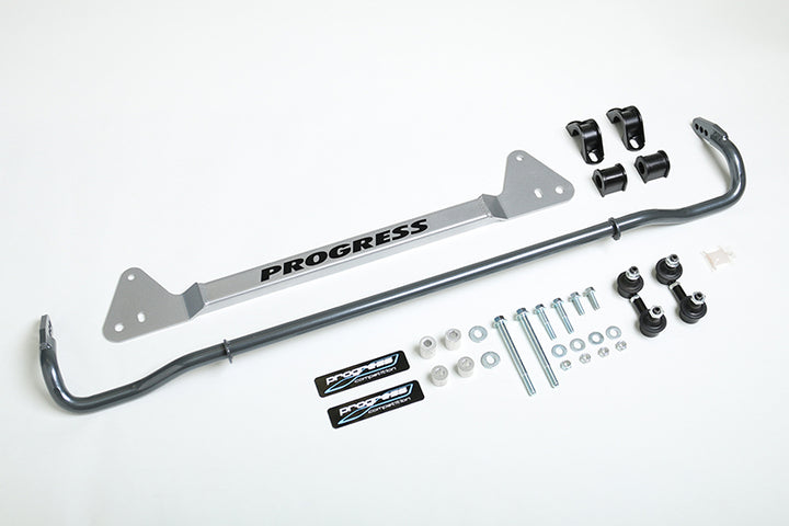 Progress Tech 92-95 Honda Civic Rear Sway Bar (22mm - Adjustable) Incl Bar Brace and Adj End Links - Bull Strap