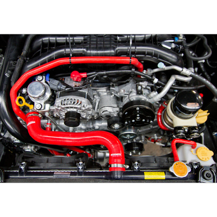 Mishimoto 2015+ Subaru WRX Silicone Radiator Coolant Hose Kit - Red - Bull Strap