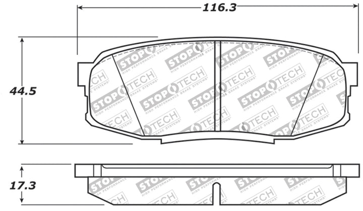 StopTech 13-18 Toyota Land Cruiser Performance Rear Brake Pads - Bull Strap
