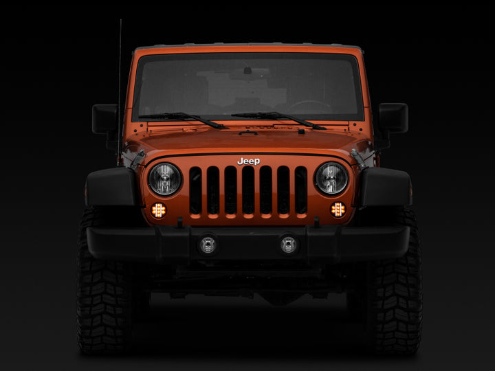 Raxiom 07-18 Jeep Wrangler JK Axial Series LED Front Turn Signals (Smoked) - Bull Strap