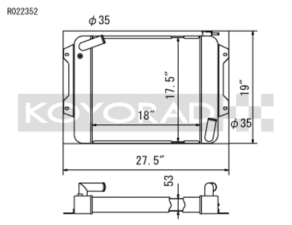Koyo 70-78 Datsun 240/260/280Z (MT) Radiator - Bull Strap