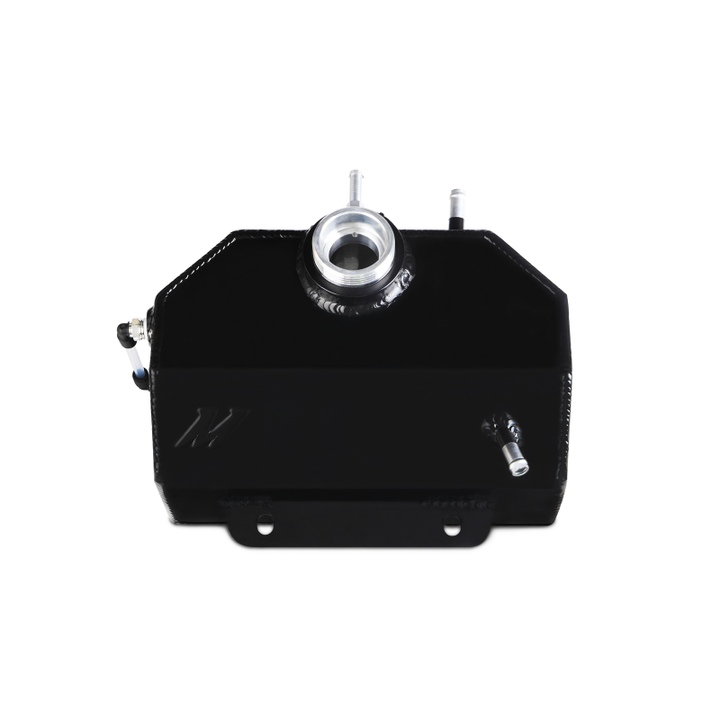 Mishimoto 2015 Ford Mustang EcoBoost / 3.7L / 5.0L  Aluminum Coolant Expansion Tank - Black - Bull Strap