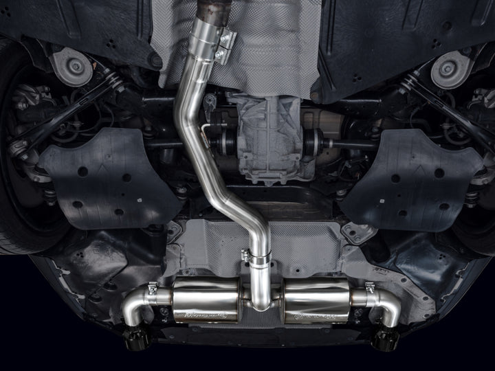 AWE 19-23 BMW 330i / 21-23 BMW 430i Base G2X Touring (Excl.Conv) Axle Back Exhaust - Diamond Black - Bull Strap