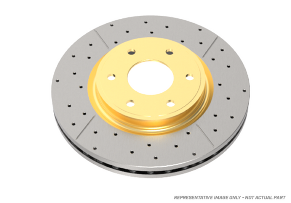 DBA 02-09 Subaru WRX STi/2017 BRZ w/Perf Pkg. 10 Hole Front Drilled & Slotted Street Series Rotor - Bull Strap