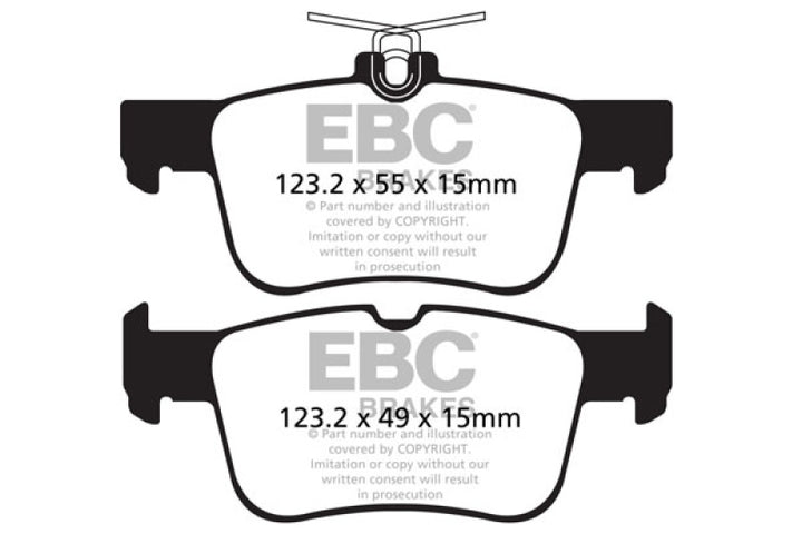 EBC 13+ Ford Fusion 1.6 Turbo Yellowstuff Rear Brake Pads - Bull Strap