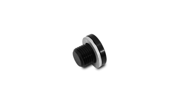 Vibrant M12 x 1.25 Metric Aluminum Port Plug with Crush Washer - Bull Strap