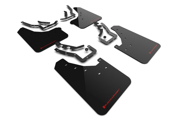 Rally Armor 24-25 Toyota Tacoma Gen 4 Black UR Mud Flap w/Red Logo - Bull Strap