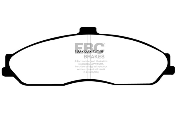 EBC 03-04 Cadillac XLR 4.6 Redstuff Front Brake Pads - Bull Strap
