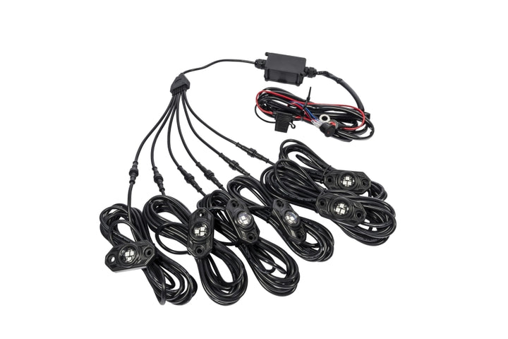 KC HiLiTES C-Series RGB LED Rock Light Kit (Incl. Wiring) - Set of 6 - Bull Strap
