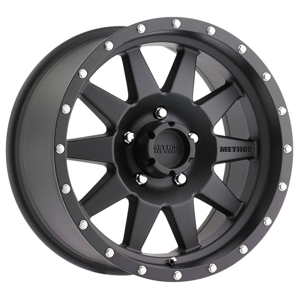 Method MR301 The Standard 15x7 -6mm Offset 5x4.5 83mm CB Matte Black Wheel - Bull Strap