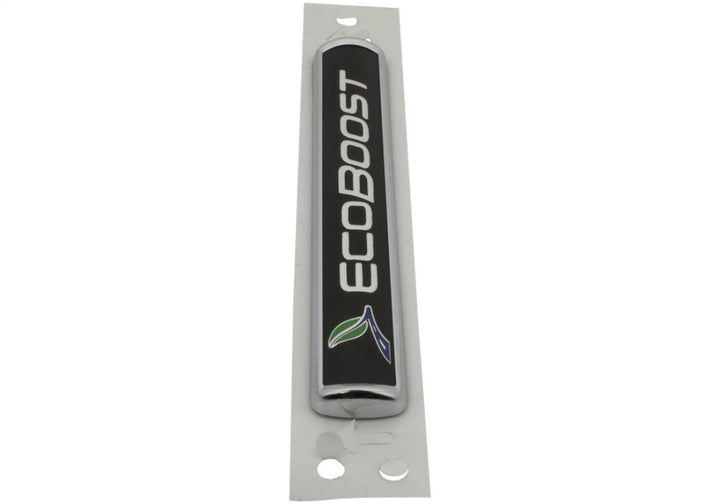 Ford Racing Black/Silver EcoBoost Emblem 3-1/2in x 9/16in - Set of 2 - Bull Strap
