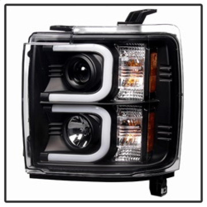 Spyder Chevy Silverado 2014-16 2500 HD Projector Headlights Light Bar DRL Blk PRO-YD-CSHD14-LBDRL-BK - Bull Strap