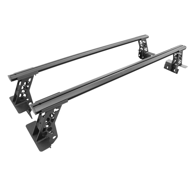 Go Rhino 15-22 Ford F-150 / 07-21 Toy. Tundra XRS Cross Bars Kit - Tex Blk (Attch Tonneau Cvr T-Trk) - Bull Strap