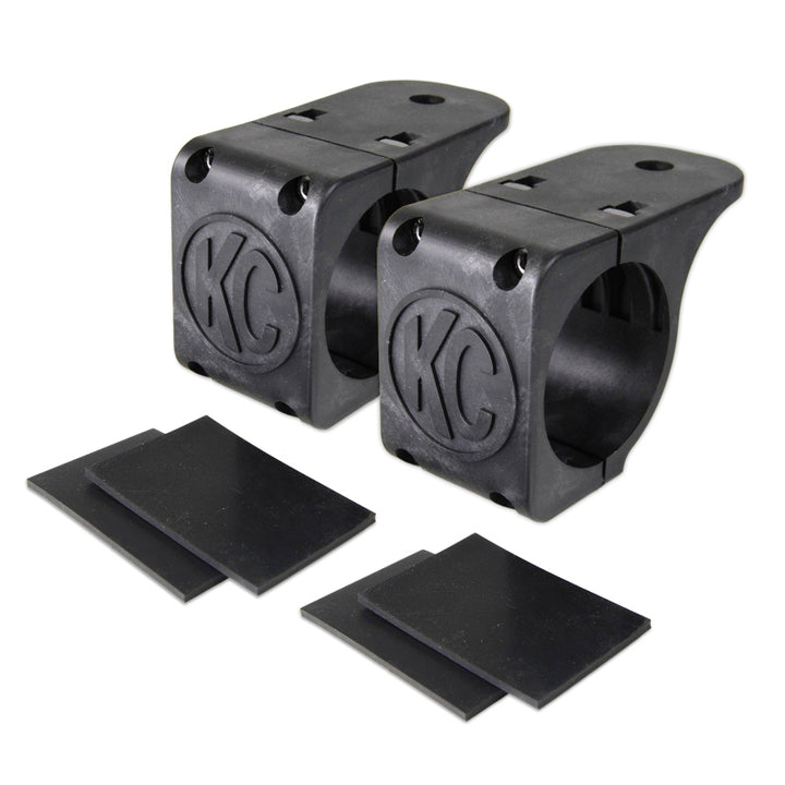 KC HiLiTES Universal Tube Clamp Light Mount Bracket Set / 1.75in. to 2in. Bar (Pair) - Bull Strap