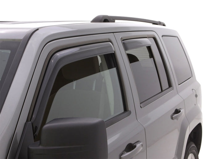 AVS 07-18 Jeep Patriot Ventvisor In-Channel Front & Rear Window Deflectors 4pc - Smoke - Bull Strap