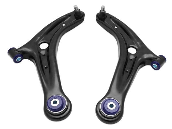 Superpro 13-17 Ford Fiesta Complete Front Lower Control Arm Kit (Caster Increase) - Bull Strap