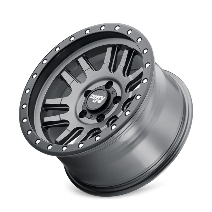 Dirty Life 9309 Canyon Pro 17x9/5x127 BP/-12mm Offset/71.5mm Hub Satin Graphite Wheel - Beadlock - Bull Strap