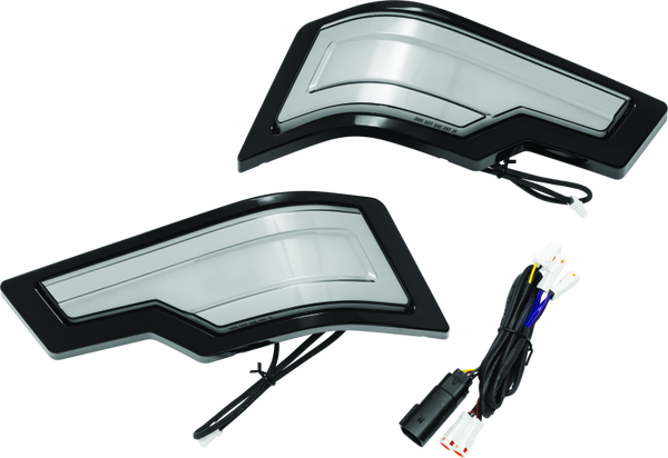 Kuryakyn Tracer Tour Pak Rear Lights Black Smoke Lens - Bull Strap