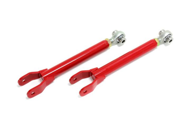 BMR 10-15 5th Gen Camaro Trailing Arms Rear w/ Single Adj. Rod Ends - Red - Bull Strap