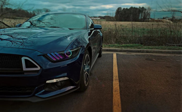 Oracle 15-17 Ford Mustang V6/GT/Shelby Dynamic DRL  w/ Halo Kit - ColorSHIFT - Dynamic - Bull Strap