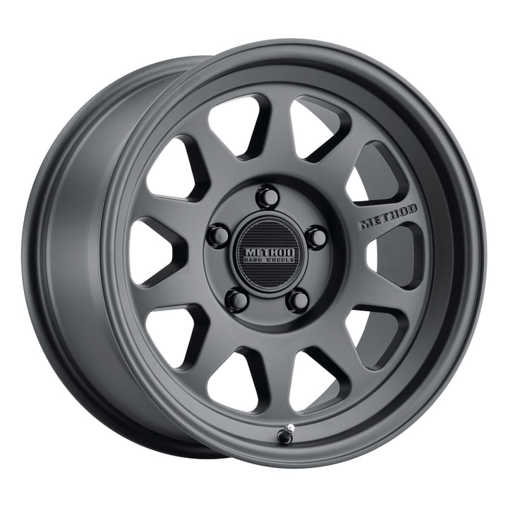 Method MR316 17x8.5 0mm Offset 5x5 71.5mm CB Matte Black Wheel - Bull Strap
