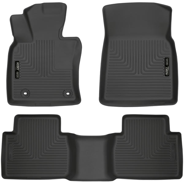 Husky Liners 2018 Toyota Camry Weatherbeater Black Front & 2nd Seat Floor Liners - Bull Strap