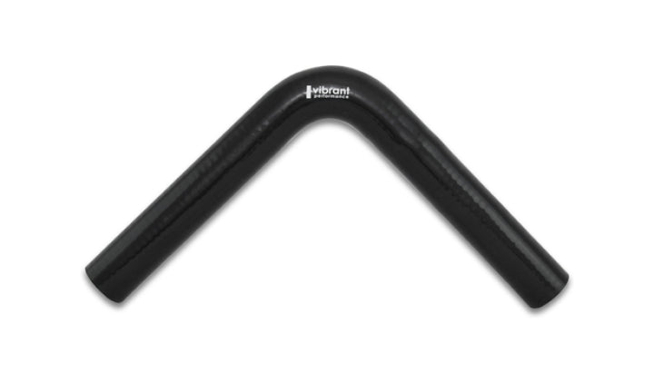 Vibrant 4 Ply Reinforced Silicone Elbow Connector - 1in ID x 8in Leg 90 Deg Elbow (BLACK) - Bull Strap