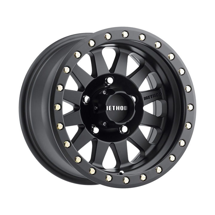 Method MR304 Double Standard 15x8 -24mm Offset 5x4.5 83mm CB Matte Black Wheel - Bull Strap
