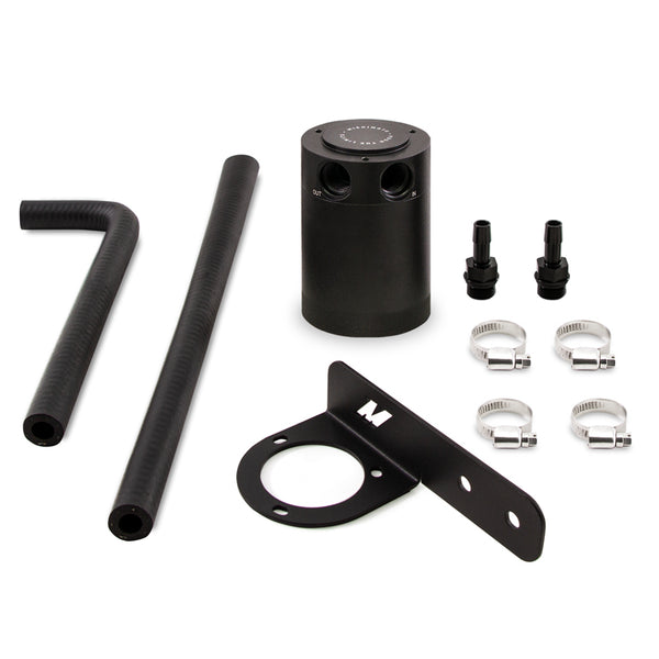 Mishimoto 2016+ Honda Civic 1.5L Turbo Baffled Oil Catch Can Kit - Black (PCV Side) - Bull Strap