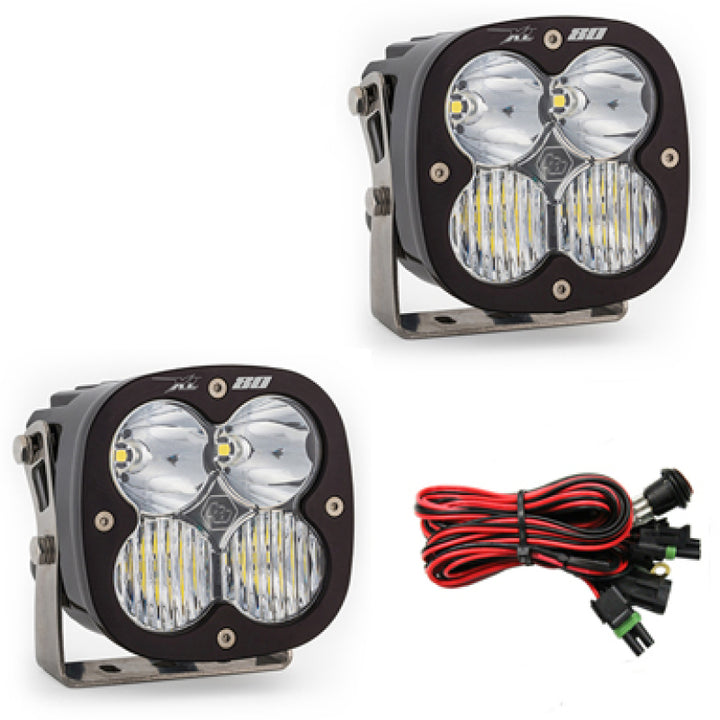 Baja Designs XL80 Series Driving Combo Pattern Pair LED Light Pods - Bull Strap