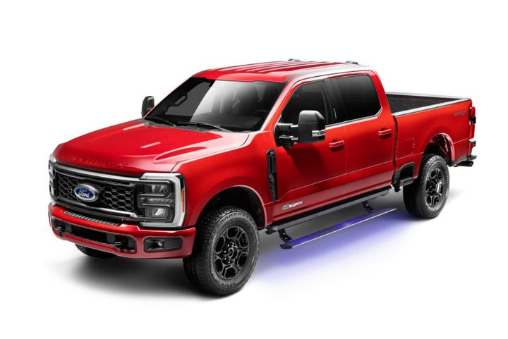 AMP Research 2022 Ford F-250/350/450 (250/350 Only Sync 4 Models) Crew Cab PowerStep XL - Black - Bull Strap
